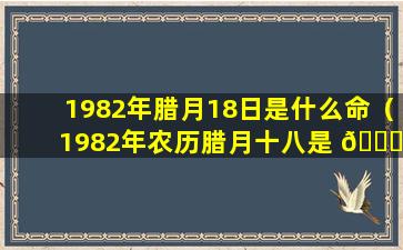 1982年腊月18日是什么命（1982年农历腊月十八是 🕊 什么星座 🦅 ）